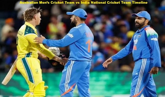 australian men’s cricket team vs india national cricket team timeline